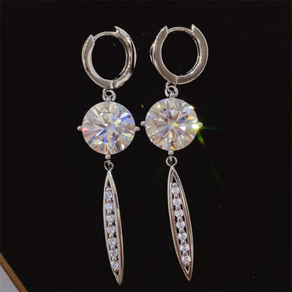 Radiant Aura 10 Carat Moissanite Silver Earrings