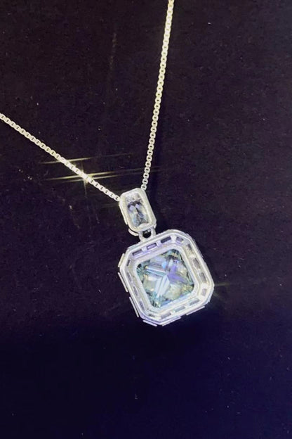 Timeless Brilliance 2 Carat Moissanite Square Pendant Necklace