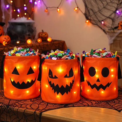 GlowTreat – LED Halloween Candy Bucket Set
