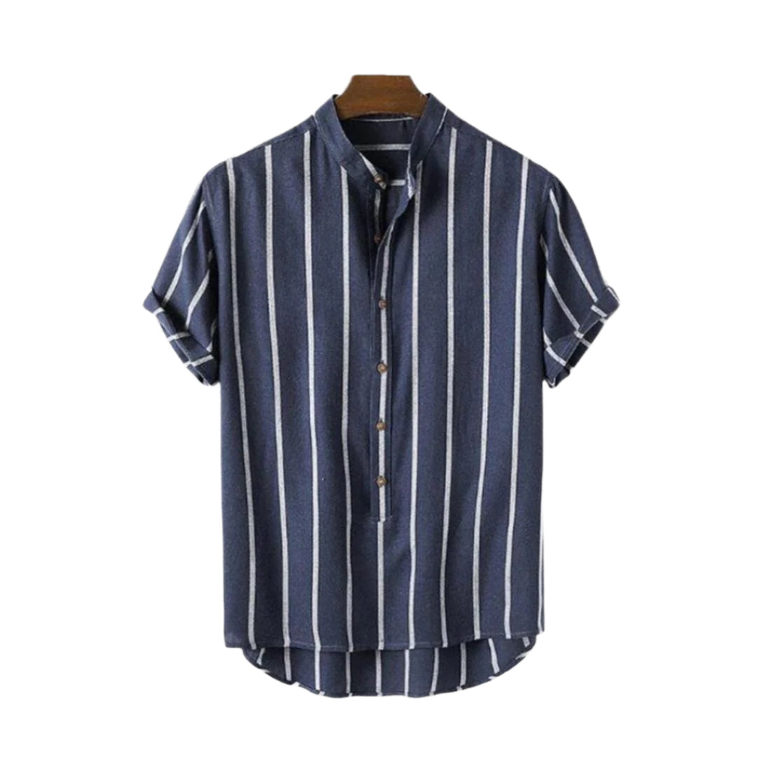 ANTIBES Men’s Summer Cotton Shirt – 100% Cotton with Gradient Design