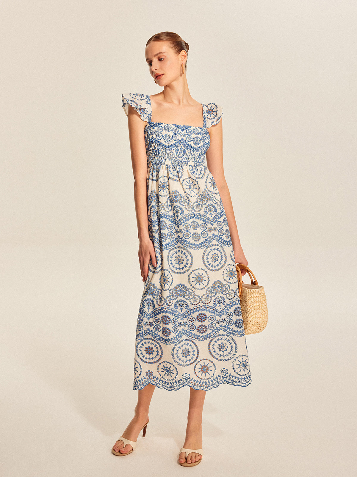 Boho Floral Back Cutout Dress