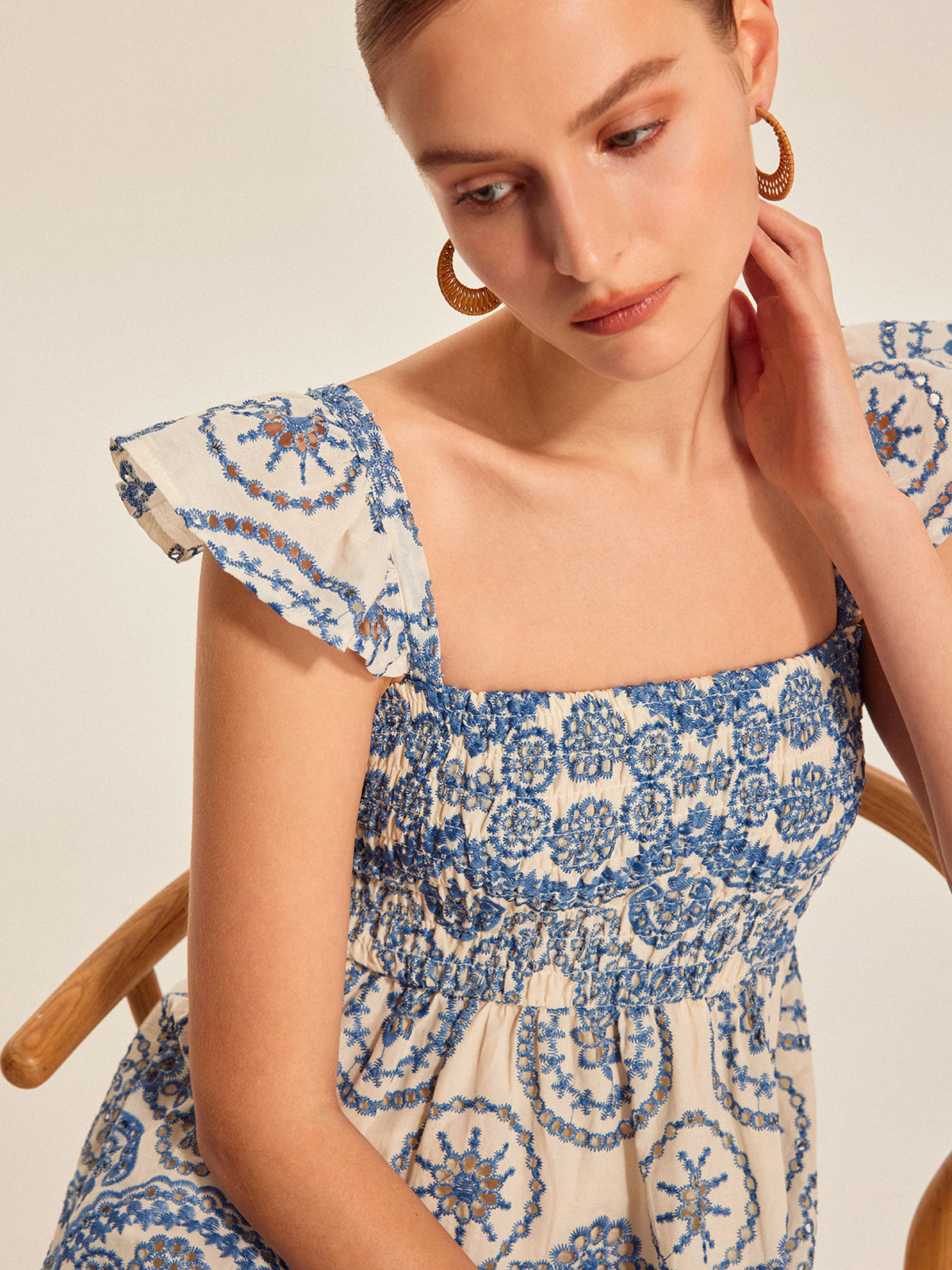 Boho Floral Back Cutout Dress
