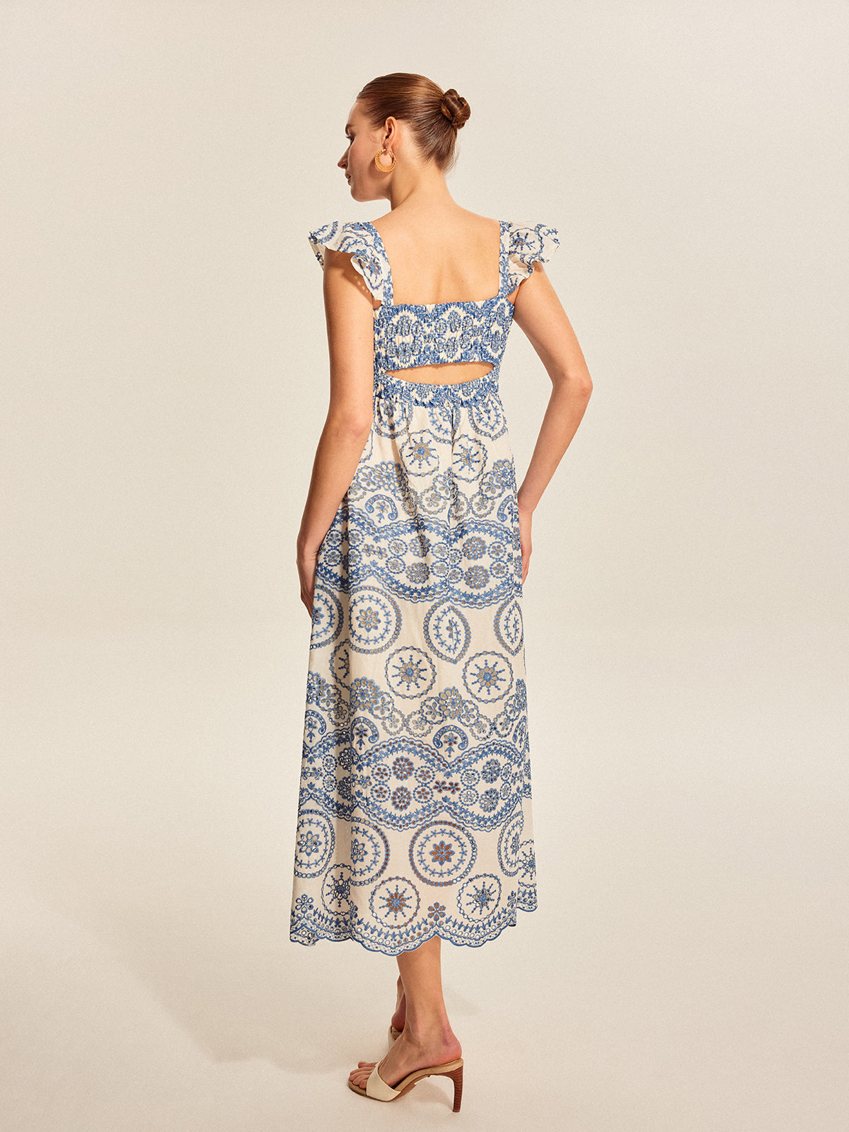 Boho Floral Back Cutout Dress