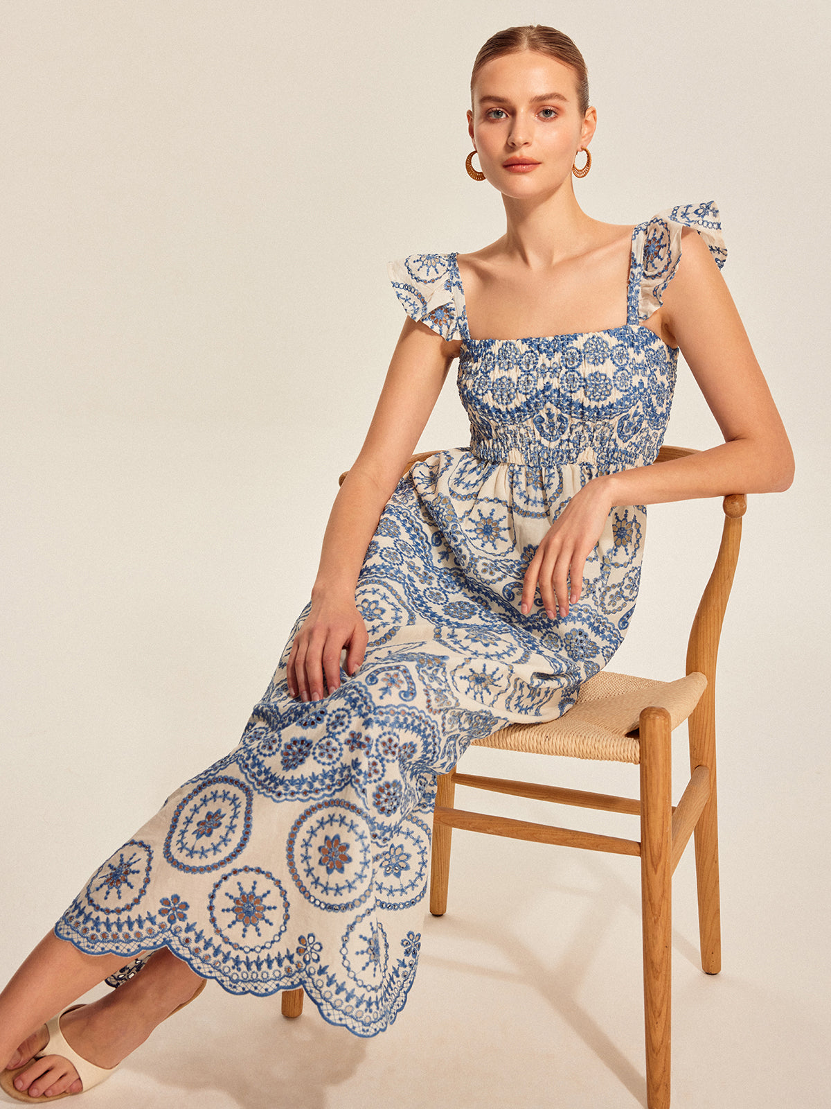 Boho Floral Back Cutout Dress