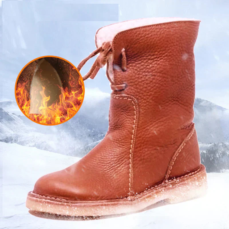 Damen Winter PU Warme Schnürstiefel für Schnee