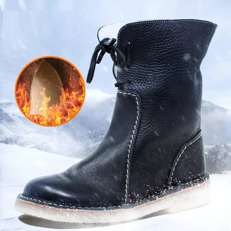 Damen Winter PU Warme Schnürstiefel für Schnee
