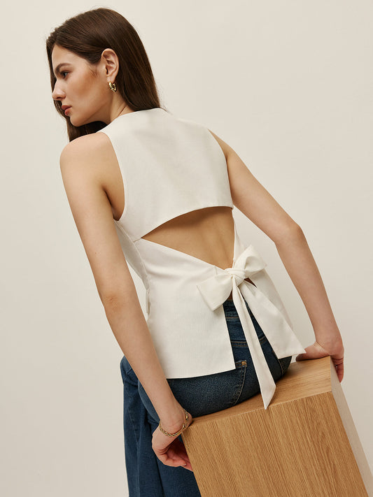 Bow Back Detail Sleeveless Top