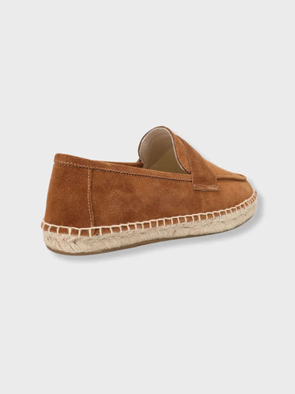 SAINT-TROPEZ Loafers – Men’s Chestnut Suede Espadrille Loafers with Jute Sole