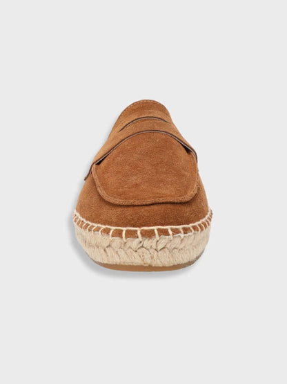 SAINT-TROPEZ Loafers – Men’s Chestnut Suede Espadrille Loafers with Jute Sole