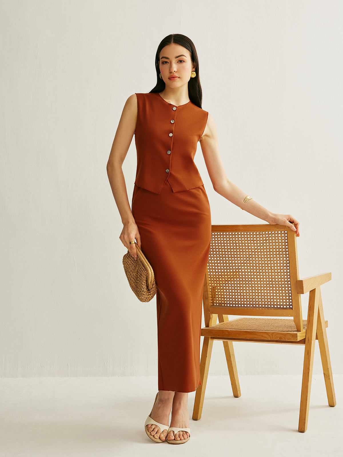Button-Down Sleeveless Vest