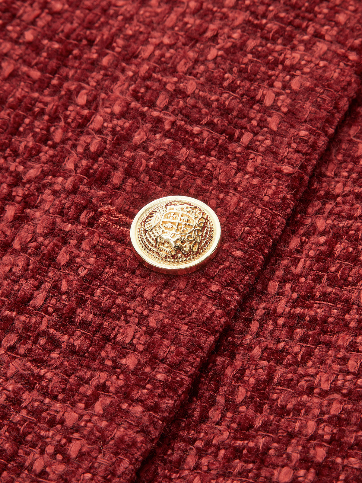 Blouse met knopen en split, tweed blazer
