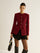 Blouse met knopen en split, tweed blazer