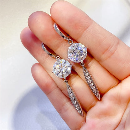 Radiant Aura 10 Carat Moissanite Silver Earrings