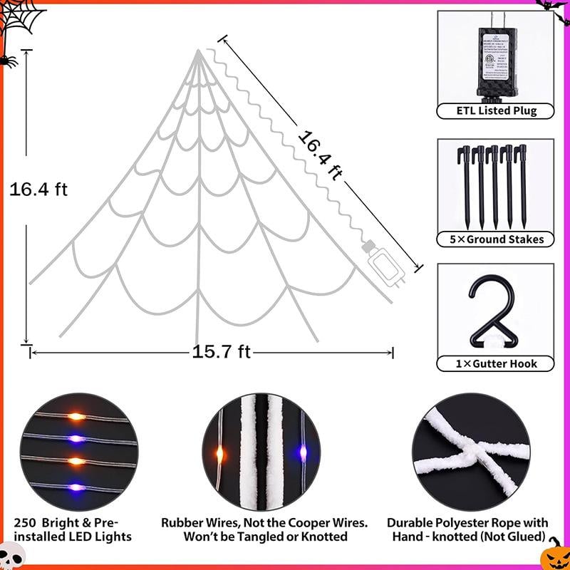 Giant Purple LED Spider Web Lights – Ventayo