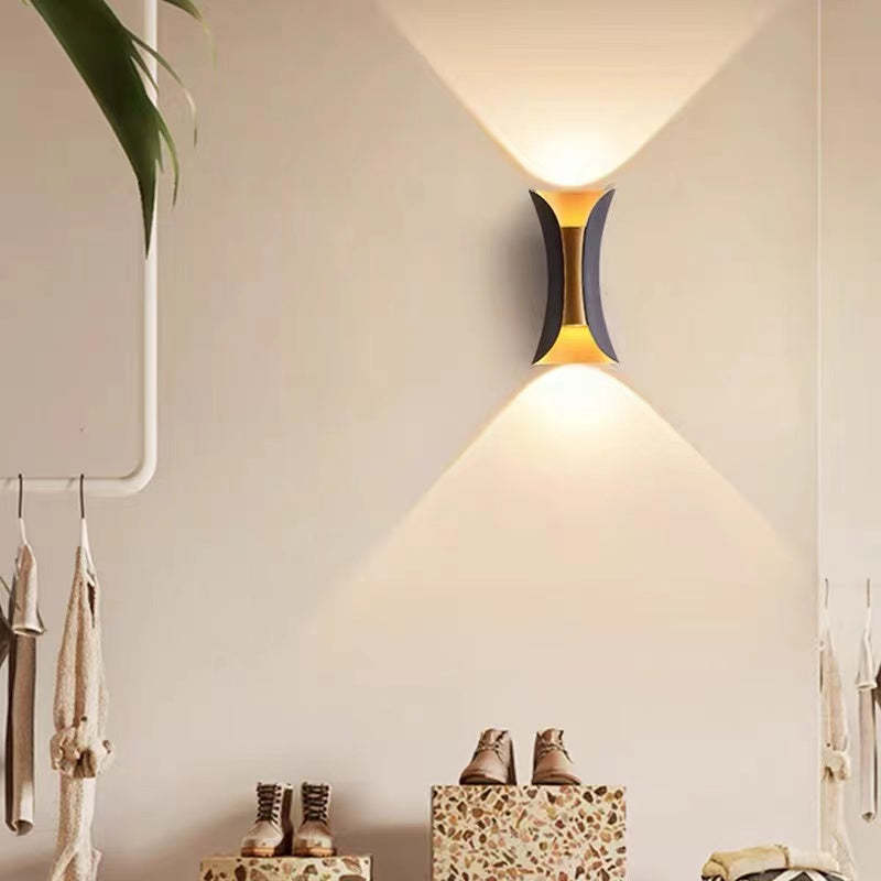 Lámpara de pared exterior moderna LED oro/blanco jardín/corredor