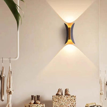 Lámpara de pared exterior moderna LED oro/blanco jardín/corredor