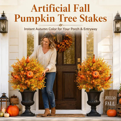 Full Foliage Autumn Pumpkin Garden Stakes – Ventayo