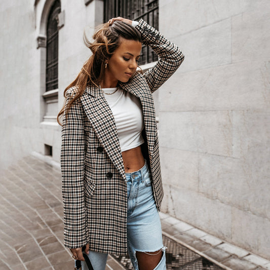 Cassidy - Checkered Blazer For Women