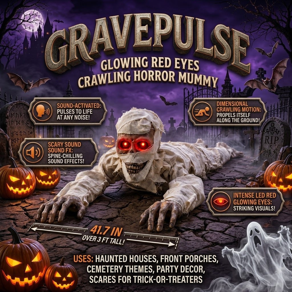 GravePulse – Glowing Red Eyes Crawling Horror Mummy