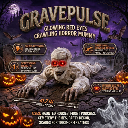 GravePulse – Glowing Red Eyes Crawling Horror Mummy