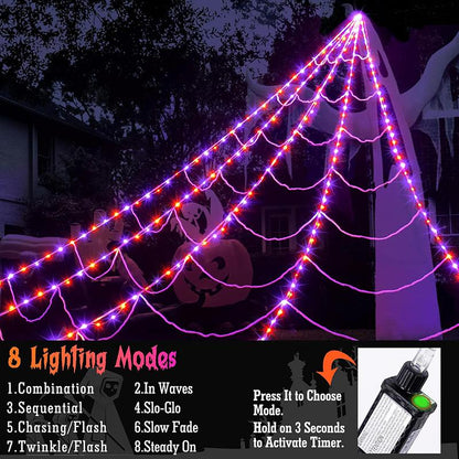 Giant Purple LED Spider Web Lights – Ventayo