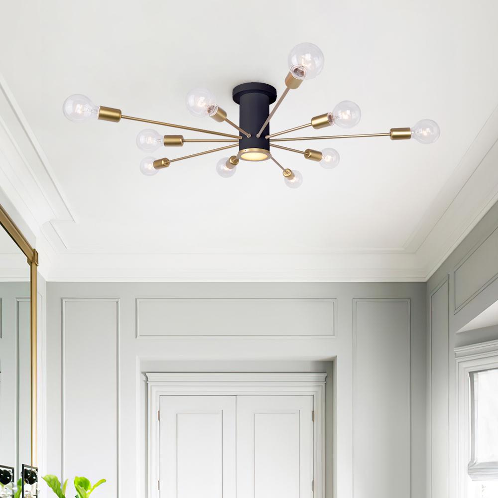 Mid Century Semi Flush Mount Sputnik Light