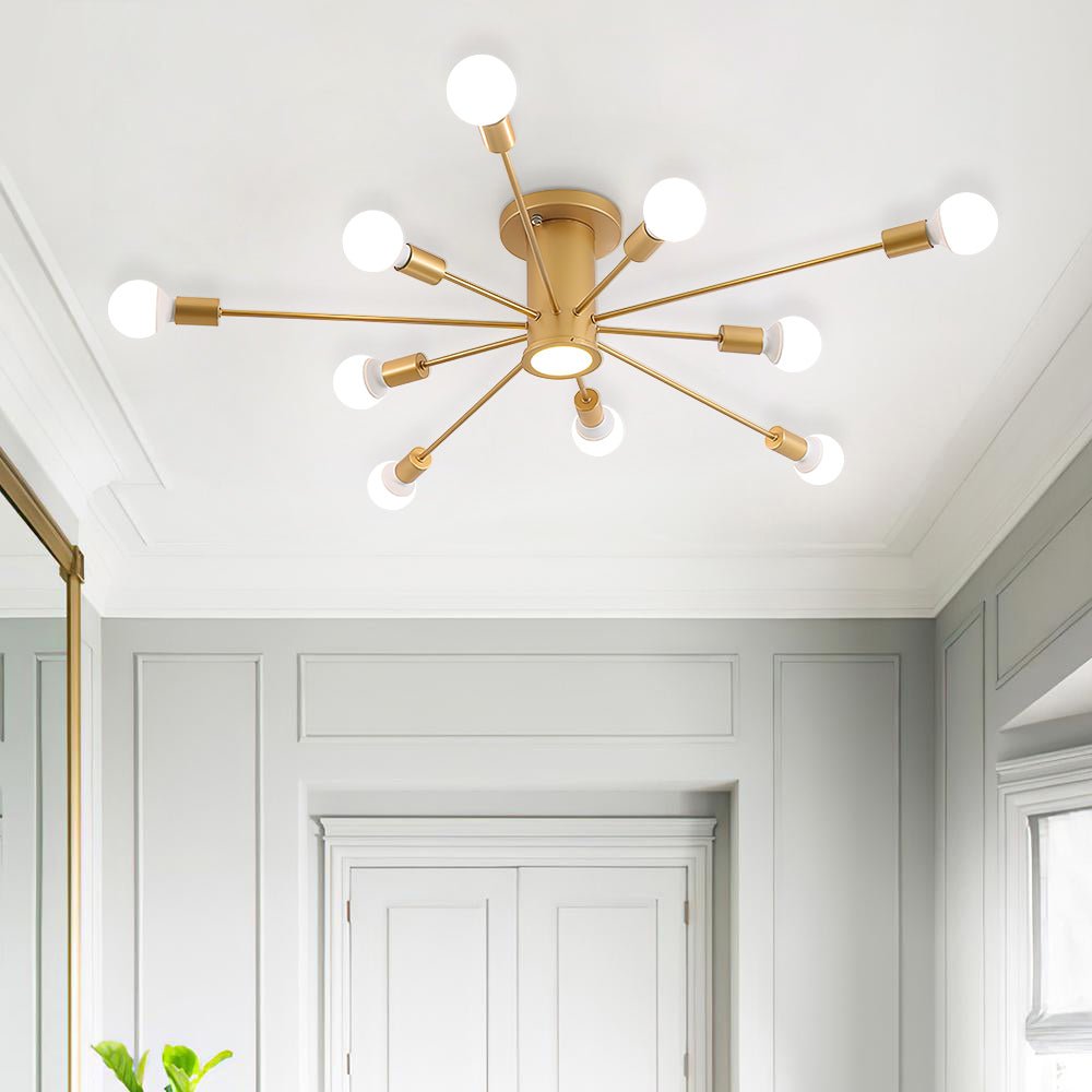 Mid Century Semi Flush Mount Sputnik Light