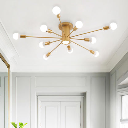Mid Century Semi Flush Mount Sputnik Light