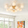 Hedendaagse 12-licht Opal Glas Bol Semi-Opbouwlamp