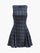 Checked Pleated Zipper Tank Dress