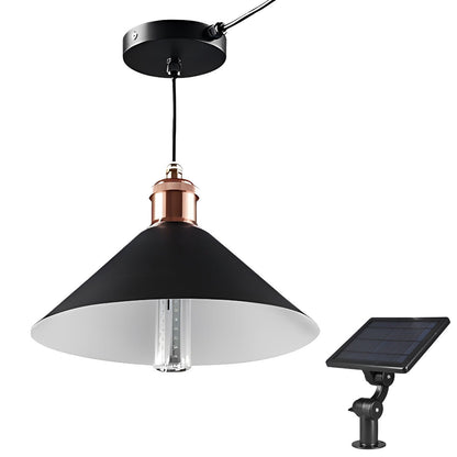 Wodoodporna klasyczna stożkowa lampa wisząca LED z solarnym zasilaniem