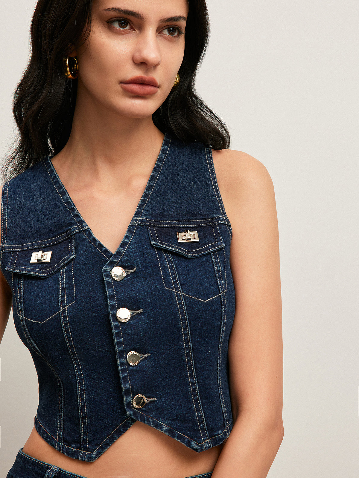 Classic Denim Button-Up Vest