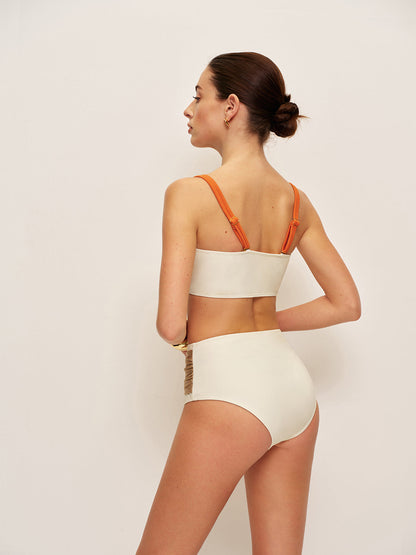 Color Block Belted Bikini Set