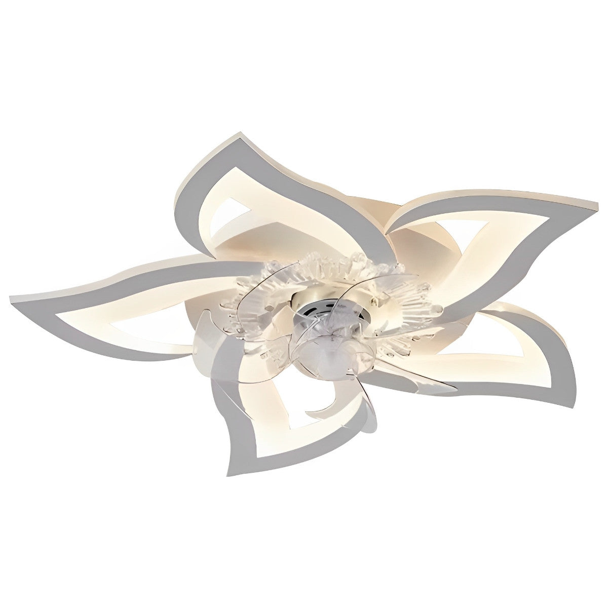 Creative Flower Shaped Three Step Dimming LED Ceiling Fan Lights Chandelier