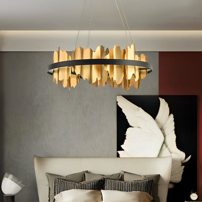 Creative Iceberg Design Metal Circular Stepless Dimming LED Light Chandelier