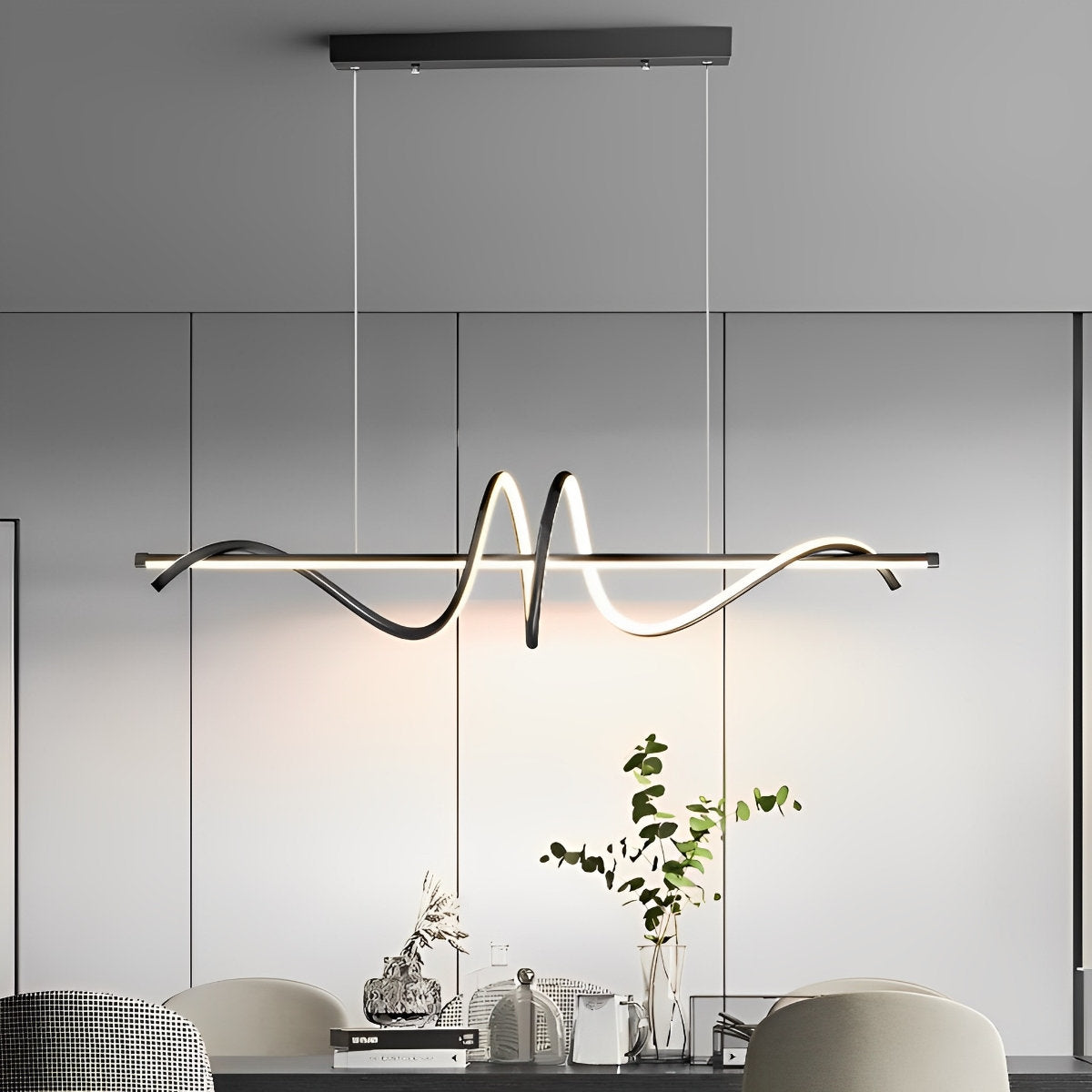 Creative Strip LED Stepless Dimming Kitchen Pendant Lighting Decorative Chandelier Ceiling Lamp Lighting