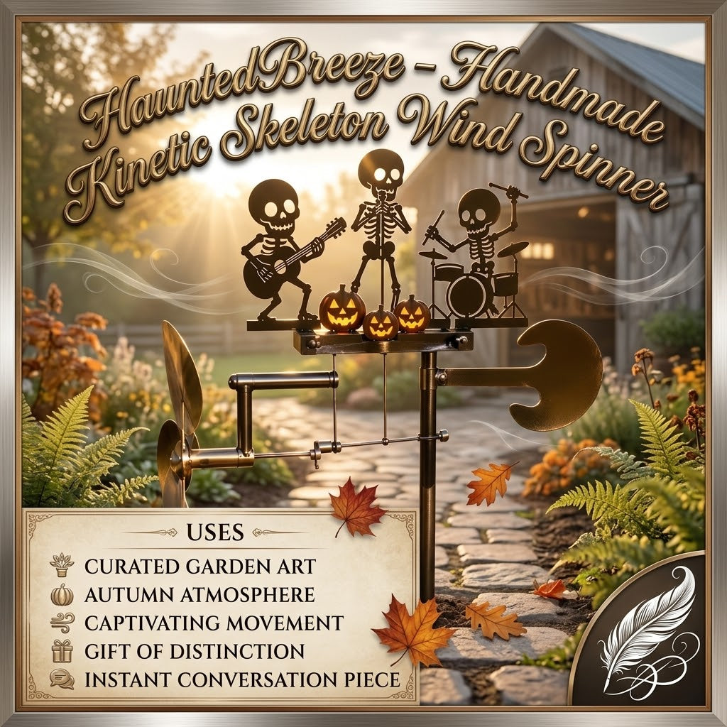 HauntedBreeze – Handmade Kinetic Skeleton Wind Spinner