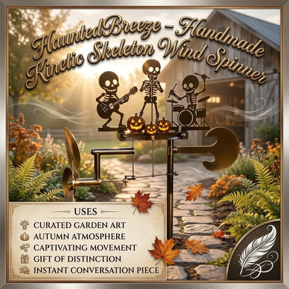HauntedBreeze – Handmade Kinetic Skeleton Wind Spinner