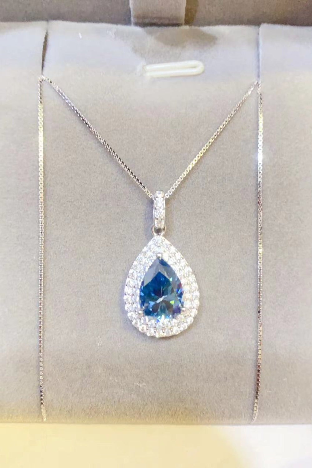 Serene Drop 2 Carat Moissanite Teardrop Necklace