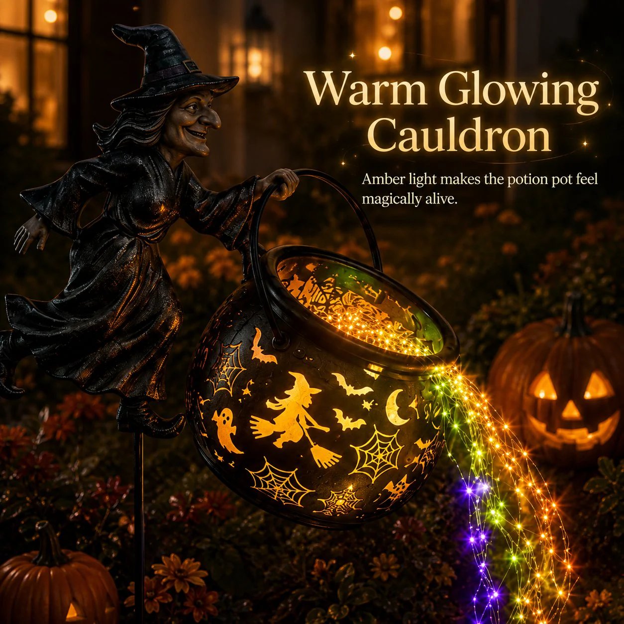 ShadowGlow – Halloween Witch Garden Light