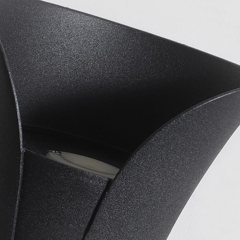 Luz LED curva hacia arriba y hacia abajo, impermeable, para exteriores, con alimentación eléctrica