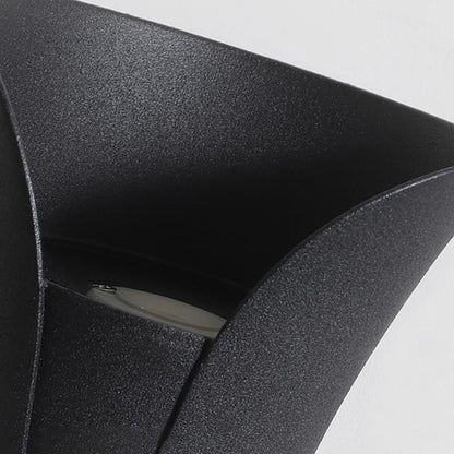 Luz LED curva hacia arriba y hacia abajo, impermeable, para exteriores, con alimentación eléctrica