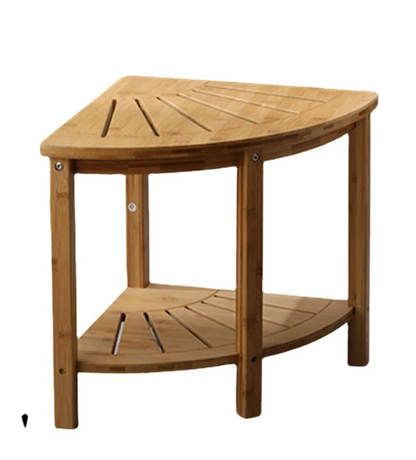 Bamboo And Wood Bathroom Corner Stool For Shower