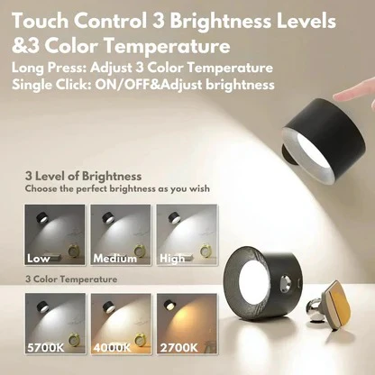 Rechargeable Wall Light with 360° Rotation | Ventayo