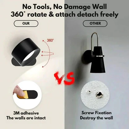 Rechargeable Wall Light with 360° Rotation | Ventayo