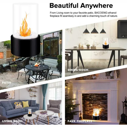 Mini Portable Glass Tabletop Fireplace | Ventayo