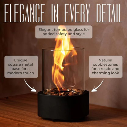 Mini Portable Glass Tabletop Fireplace | Ventayo