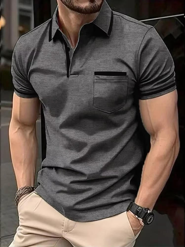 Men's Short Sleeve Polo Shirt With Chest Pocket