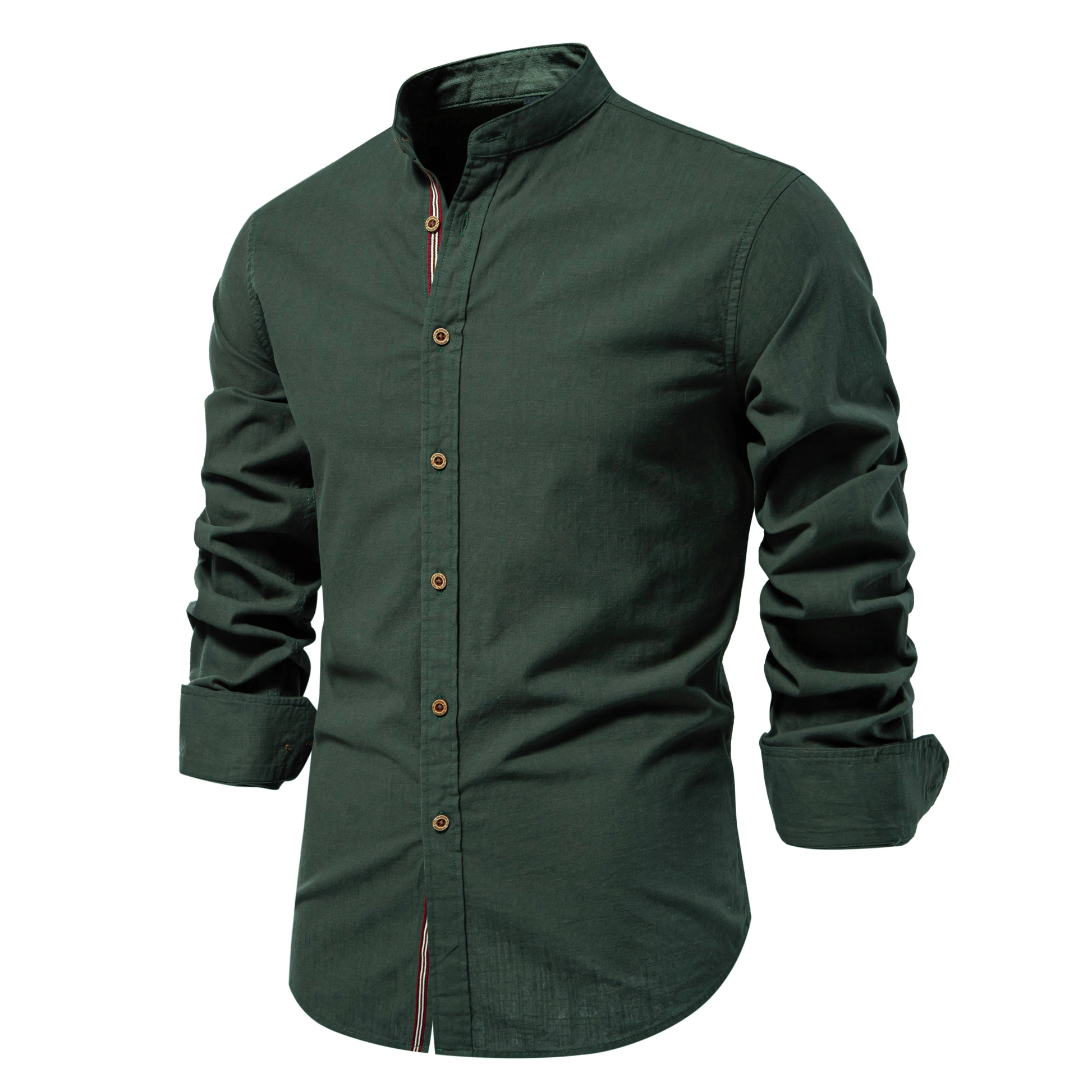 Men's Casual Cotton Long Sleeve Shirt