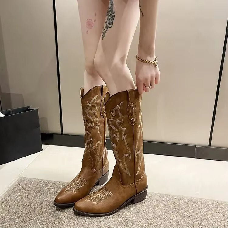 Cowboy Boots Women Pointed Toe